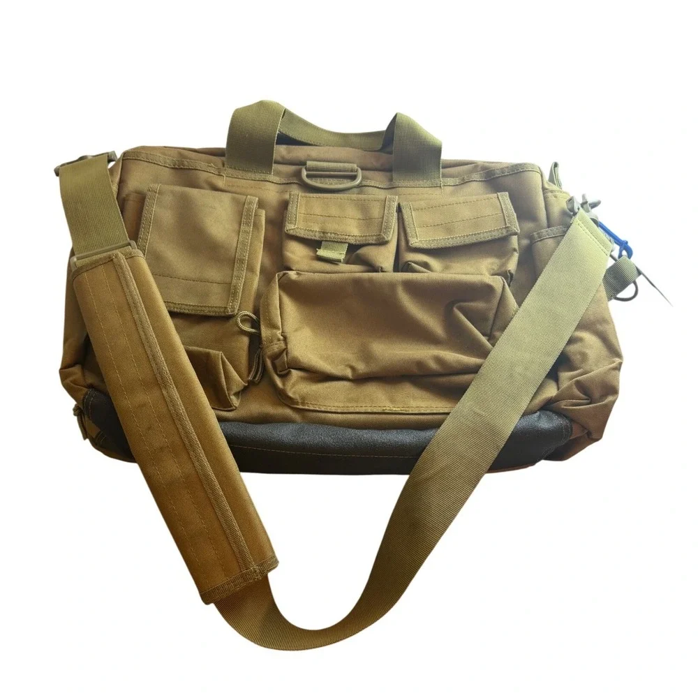 Coyote‎ Brown Tactical Messenger Bag Multi Pocket Utility Laptop Case Work Bag